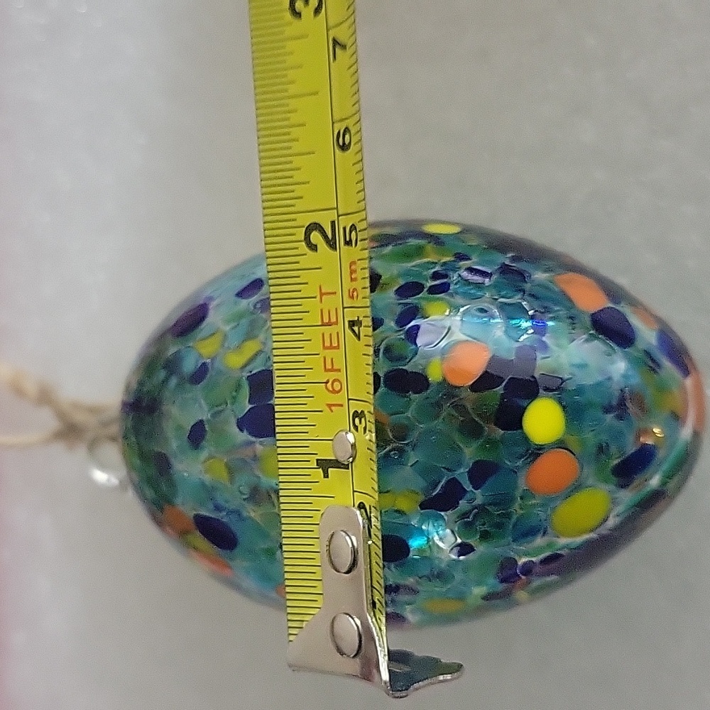 ☆NIB (6) Hand-blown Glass Egg Shape Ornaments Art Speckled & Swirled Patterns - Picture 14 of 16